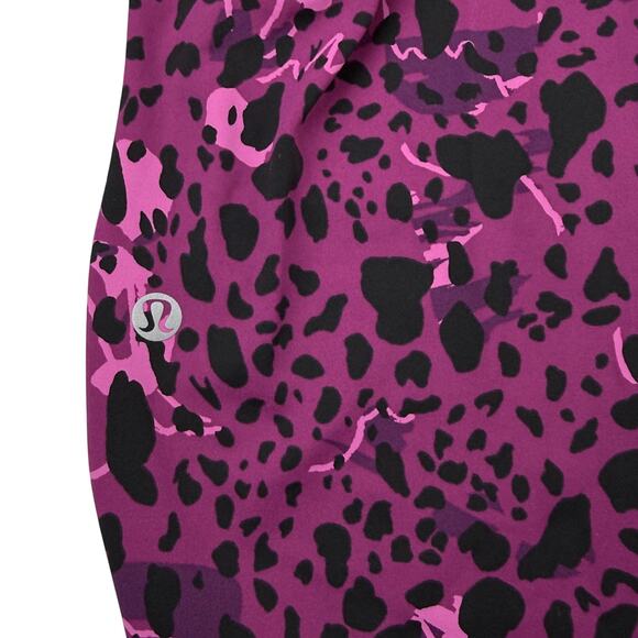 LULULEMON Base Pace High-Rise Crop 23" 14 Cheetah Camo Magenta Purple Multi - Picture 9 of 9